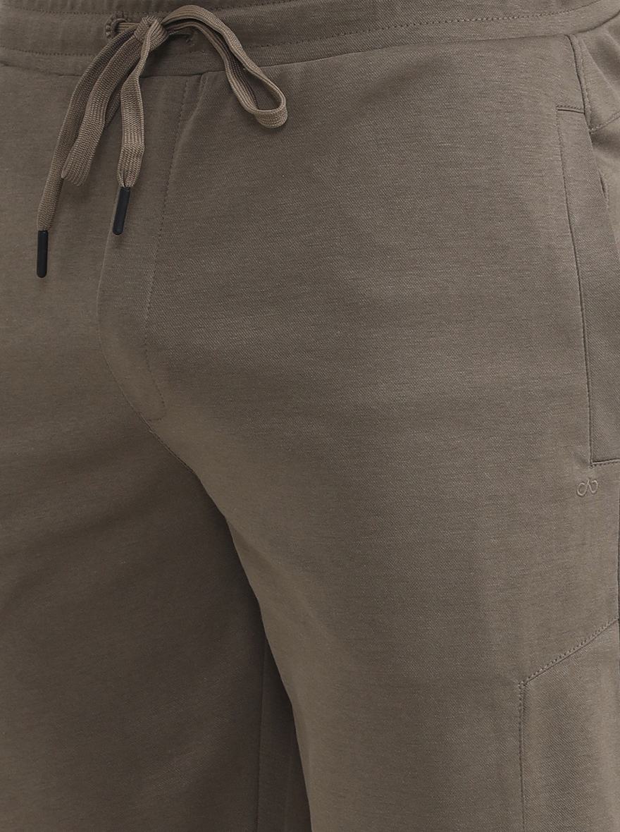 Brown Solid Slim Fit Track Pant | JadeBlue