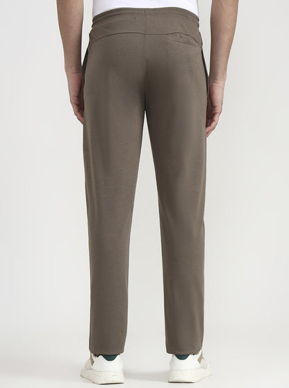 Brown Solid Slim Fit Track Pant | JadeBlue
