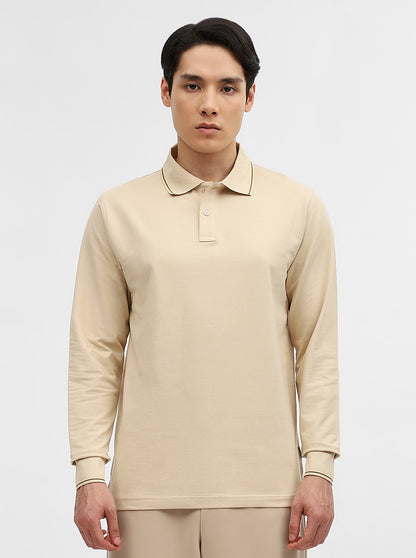 Fawn Solid Slim Fit Polo T-Shirt | JadeBlue