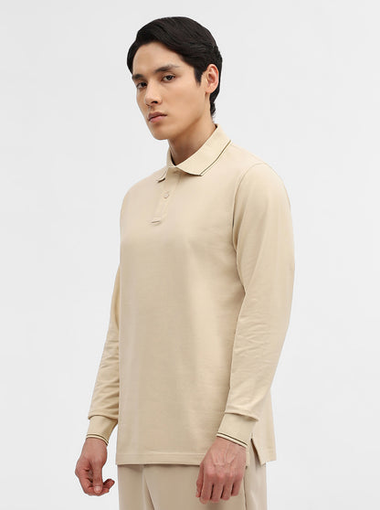 Fawn Solid Slim Fit Polo T-Shirt | JadeBlue