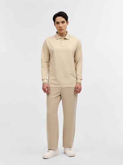 Fawn Solid Slim Fit Polo T-Shirt | JadeBlue
