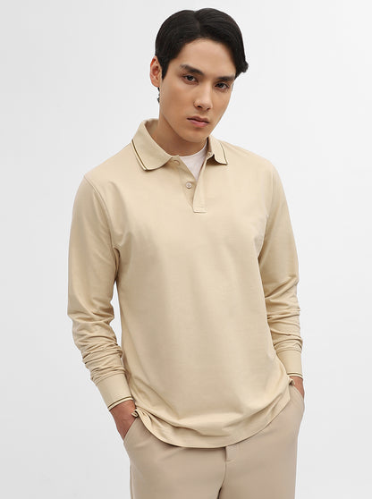 Fawn Solid Slim Fit Polo T-Shirt | JadeBlue