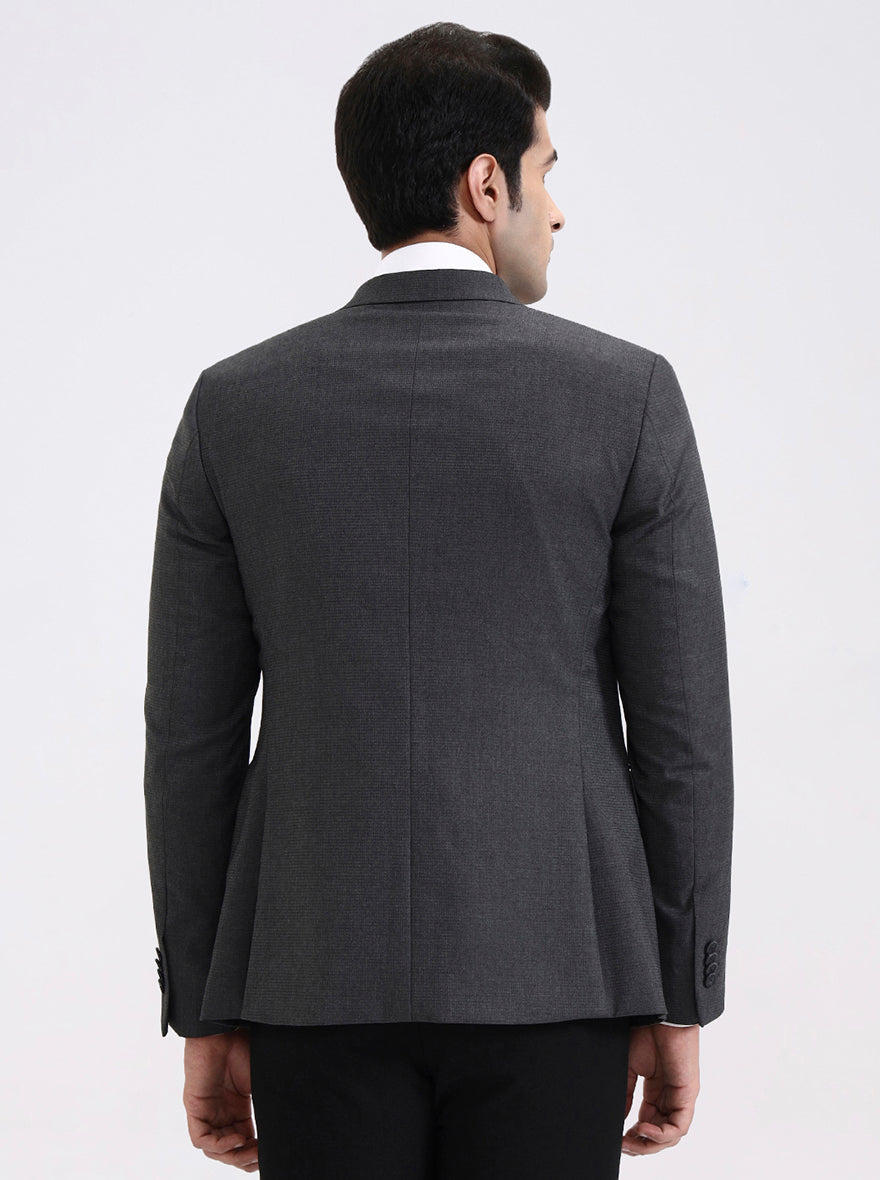 Light Grey Solid Regular Fit Blazer | JadeBlue