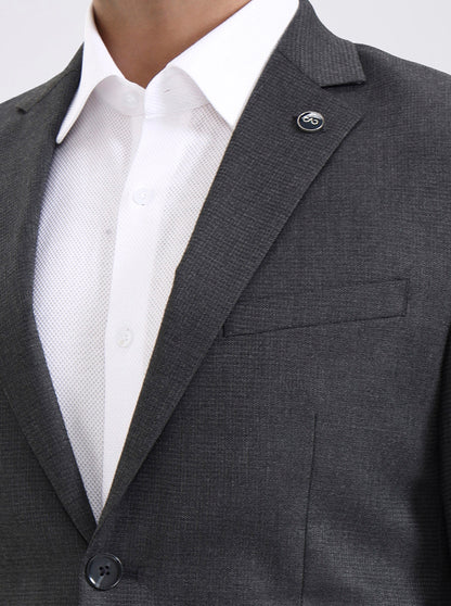 Light Grey Solid Regular Fit Blazer | JadeBlue