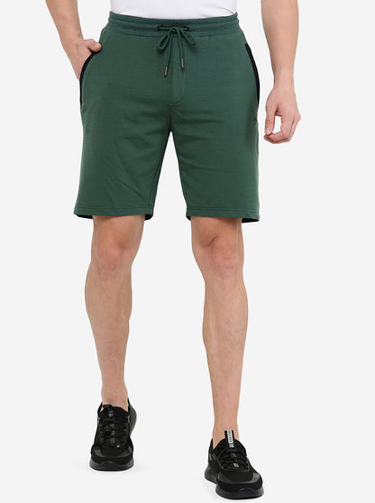 Green Solid Regular Fit Shorts | JadeBlue
