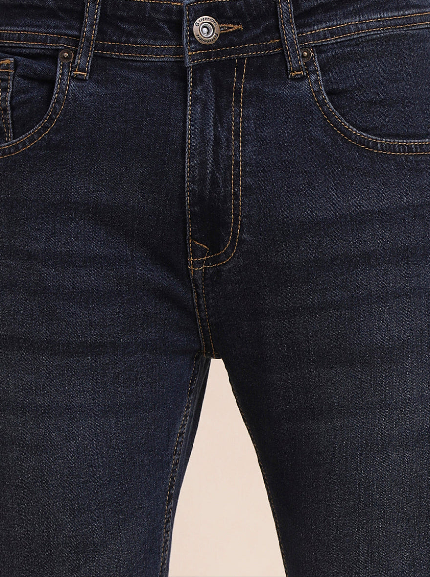 Dark Indigo Blue Washed Urban Fit Jeans | Greenfibre