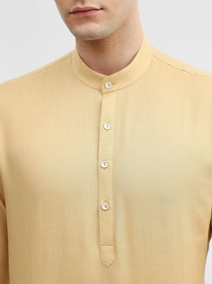 Yellow Solid Modi Kurta | JadeBlue