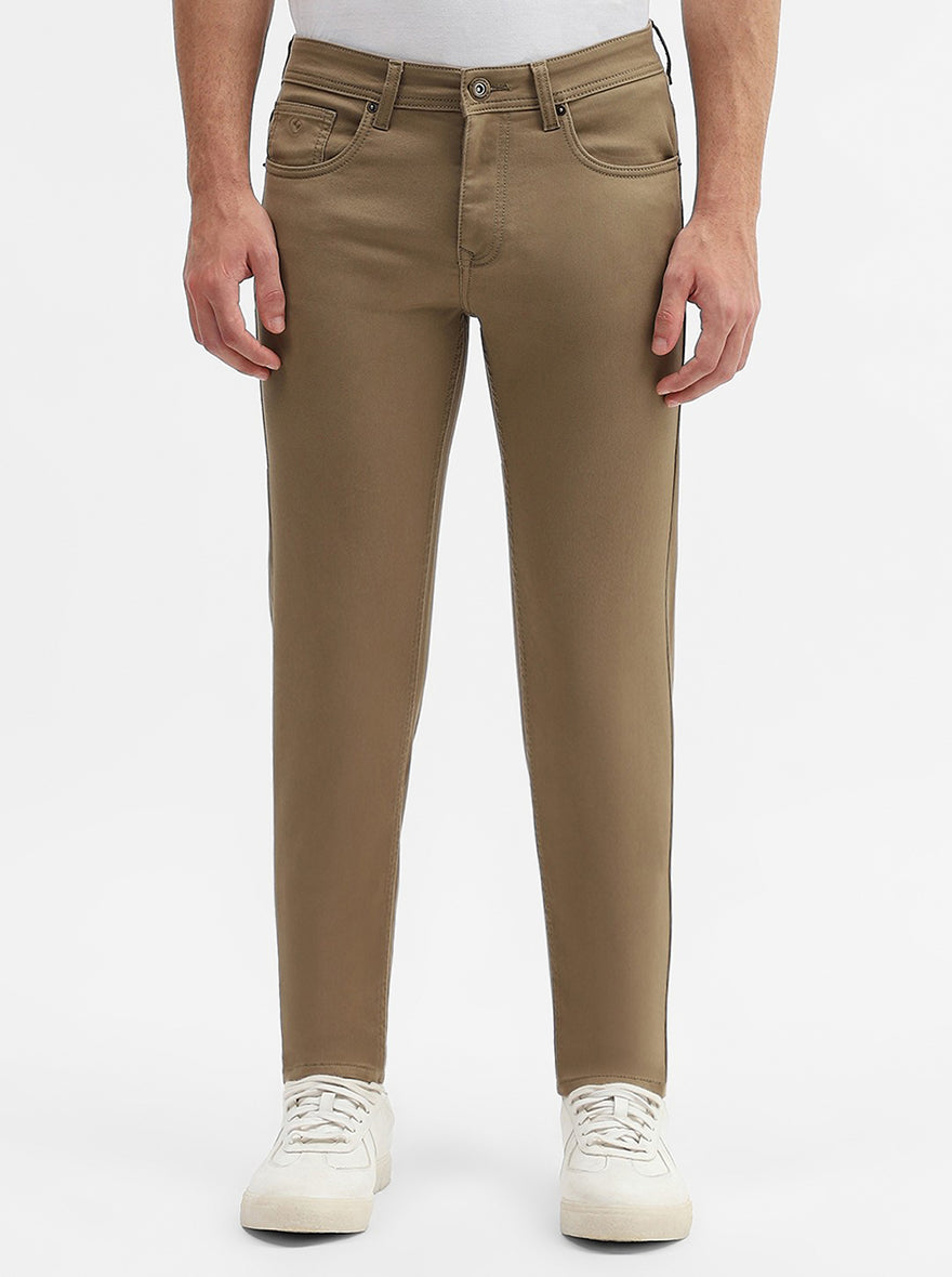 Sage Khaki Solid Narrow Fit Jeans | Greenfibre