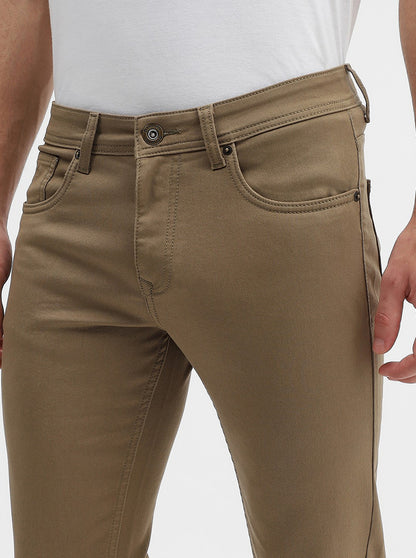 Sage Khaki Solid Narrow Fit Jeans | Greenfibre