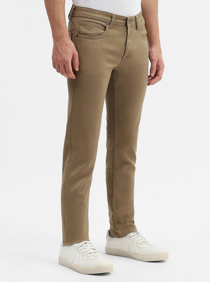 Sage Khaki Solid Narrow Fit Jeans | Greenfibre