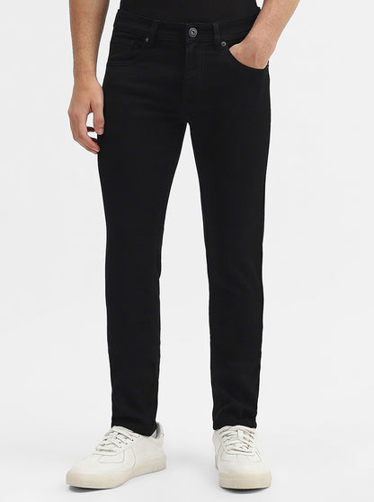 Jet Black Solid Narrow Fit Jeans | Greenfibre