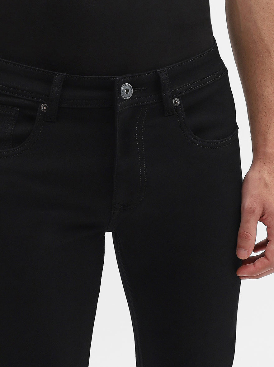 Jet Black Solid Narrow Fit Jeans | Greenfibre