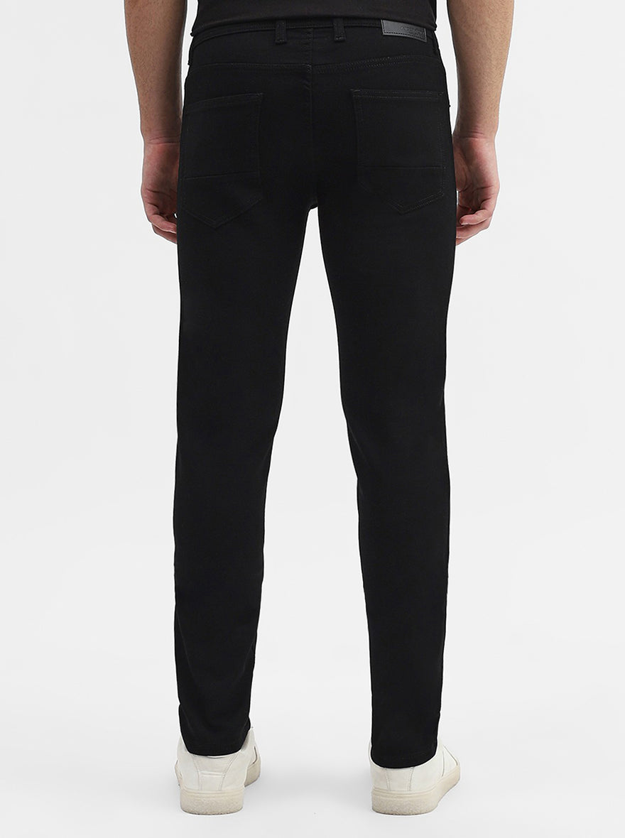 Jet Black Solid Narrow Fit Jeans | Greenfibre