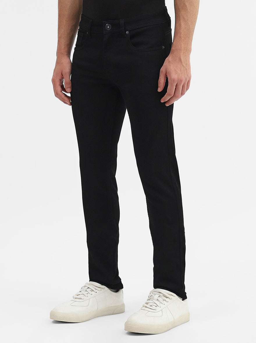 Jet Black Solid Narrow Fit Jeans | Greenfibre