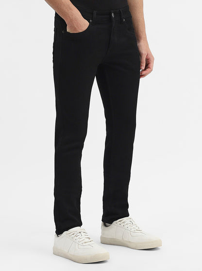 Jet Black Solid Narrow Fit Jeans | Greenfibre