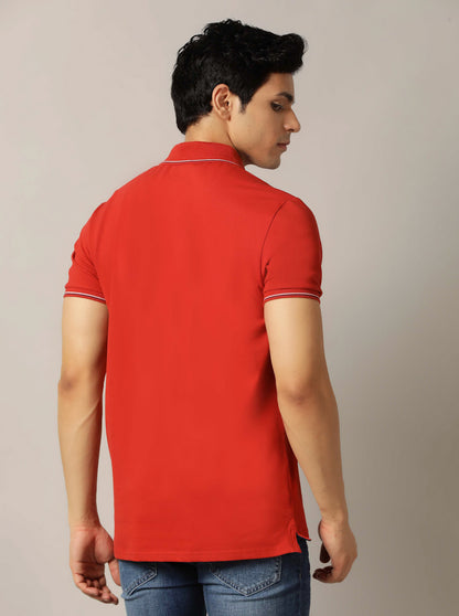 Rust Solid Slim Fit Polo T-Shirt | JadeBlue