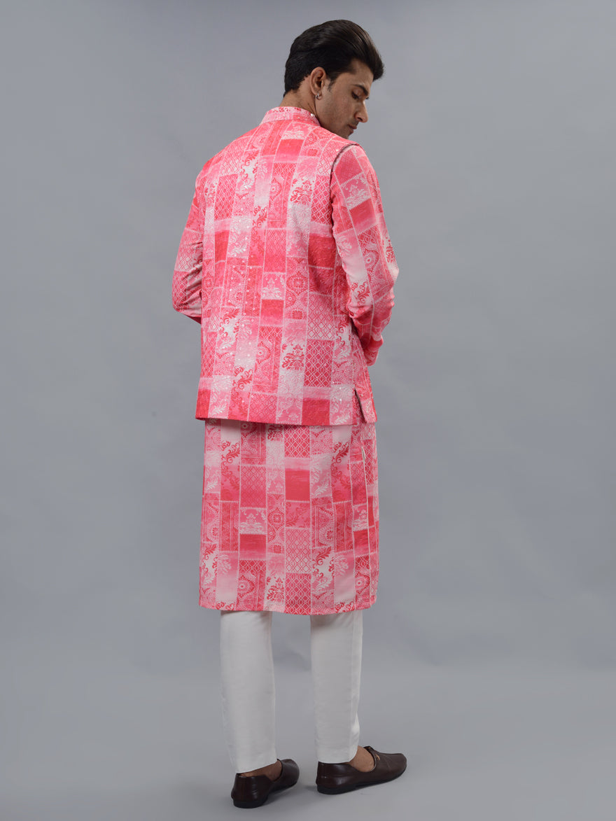 Pink Kurta Set with Koti | TULA