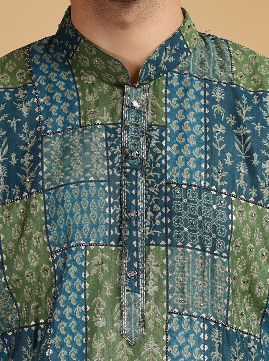 Green Embroidered Kurta | TULA