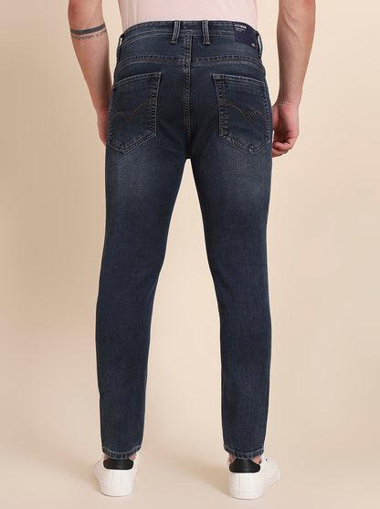 Dark Blue Washed Rider Fit Jeans | JadeBlue