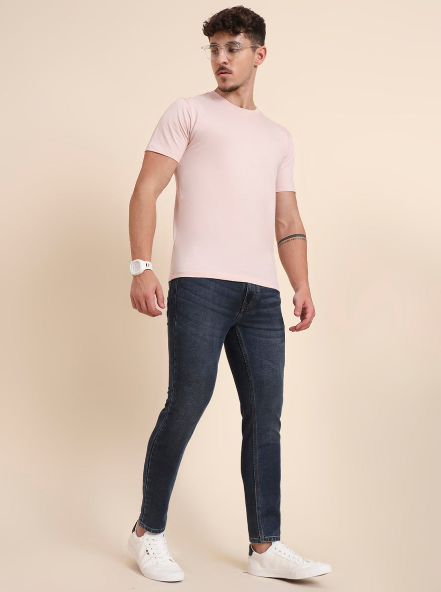 Dark Blue Washed Rider Fit Jeans | JadeBlue