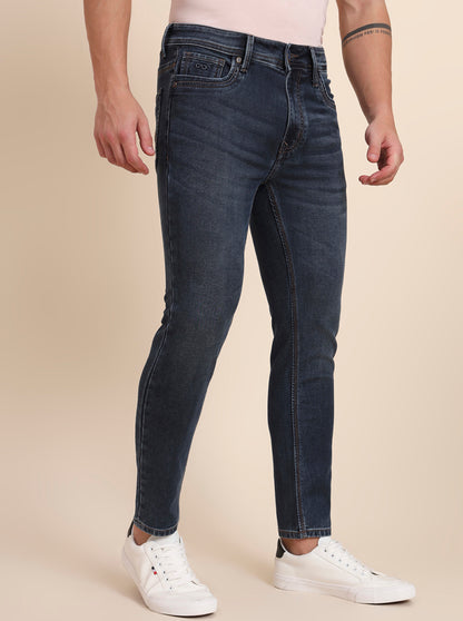 Dark Blue Washed Rider Fit Jeans | JadeBlue
