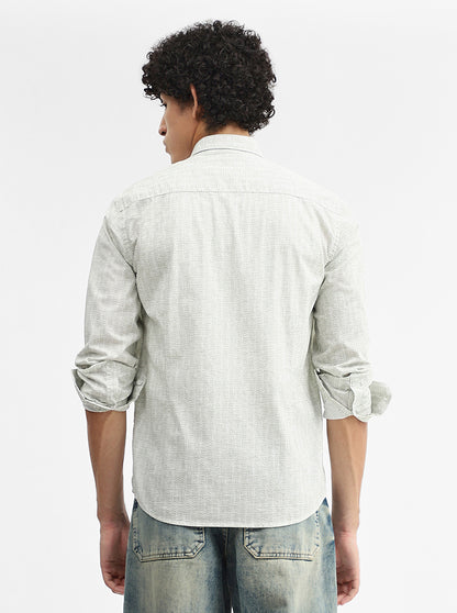 Green Printed Smart Fit Semi Casual Shirt | Greenfibre