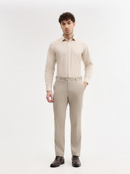 Fawn Solid Slim Fit Formal Trouser | JadeBlue Super Luxe
