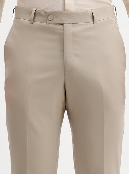 Fawn Solid Slim Fit Formal Trouser | JadeBlue Super Luxe