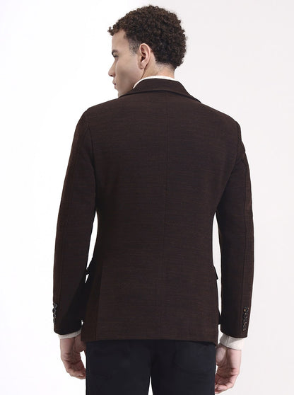 Brown Solid Regular Fit Blazer | Wyre
