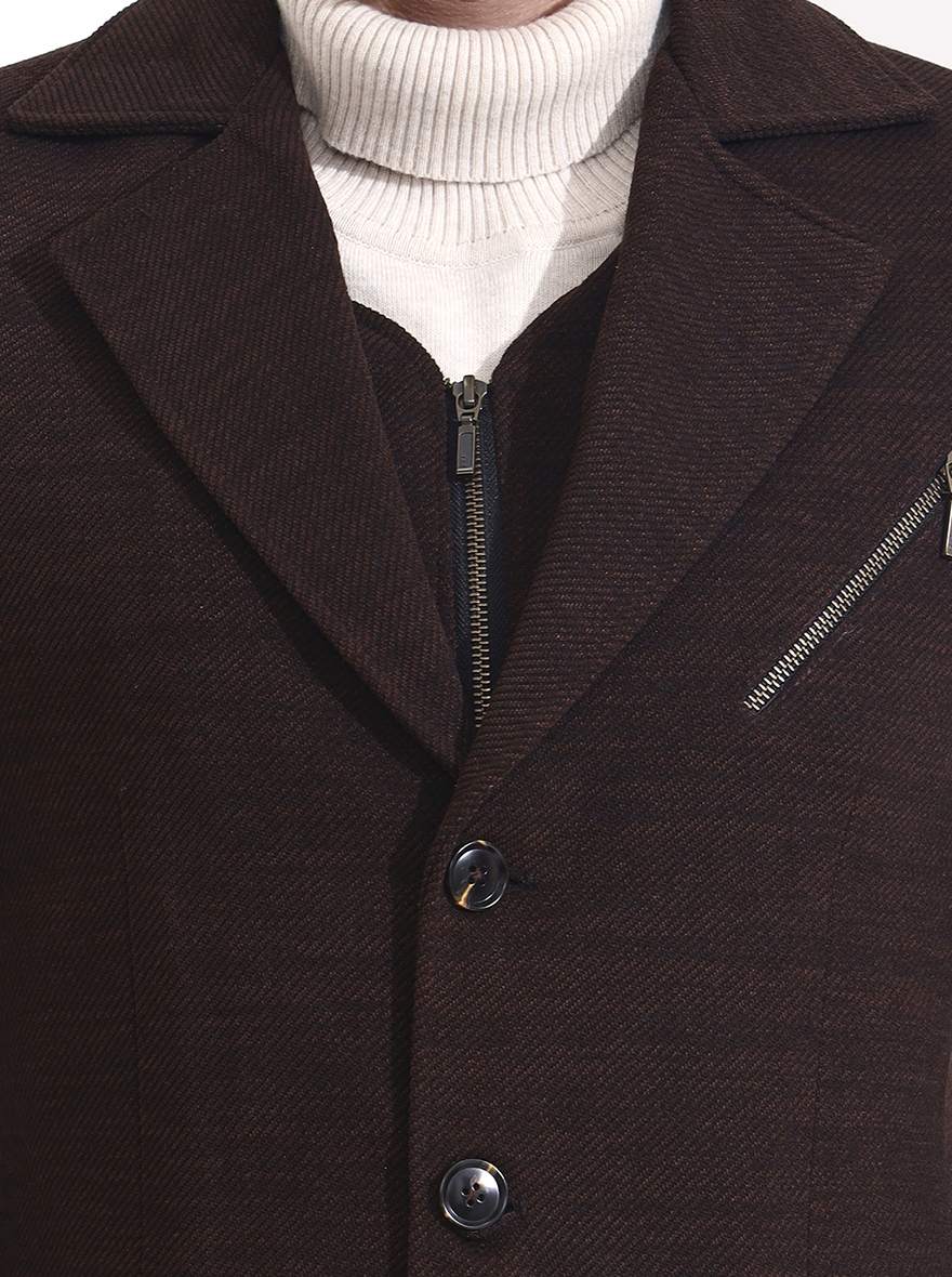 Brown Solid Regular Fit Blazer | Wyre