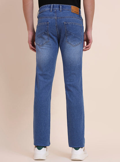 Light Blue Washed Narrow Fit Jeans | Greenfibre