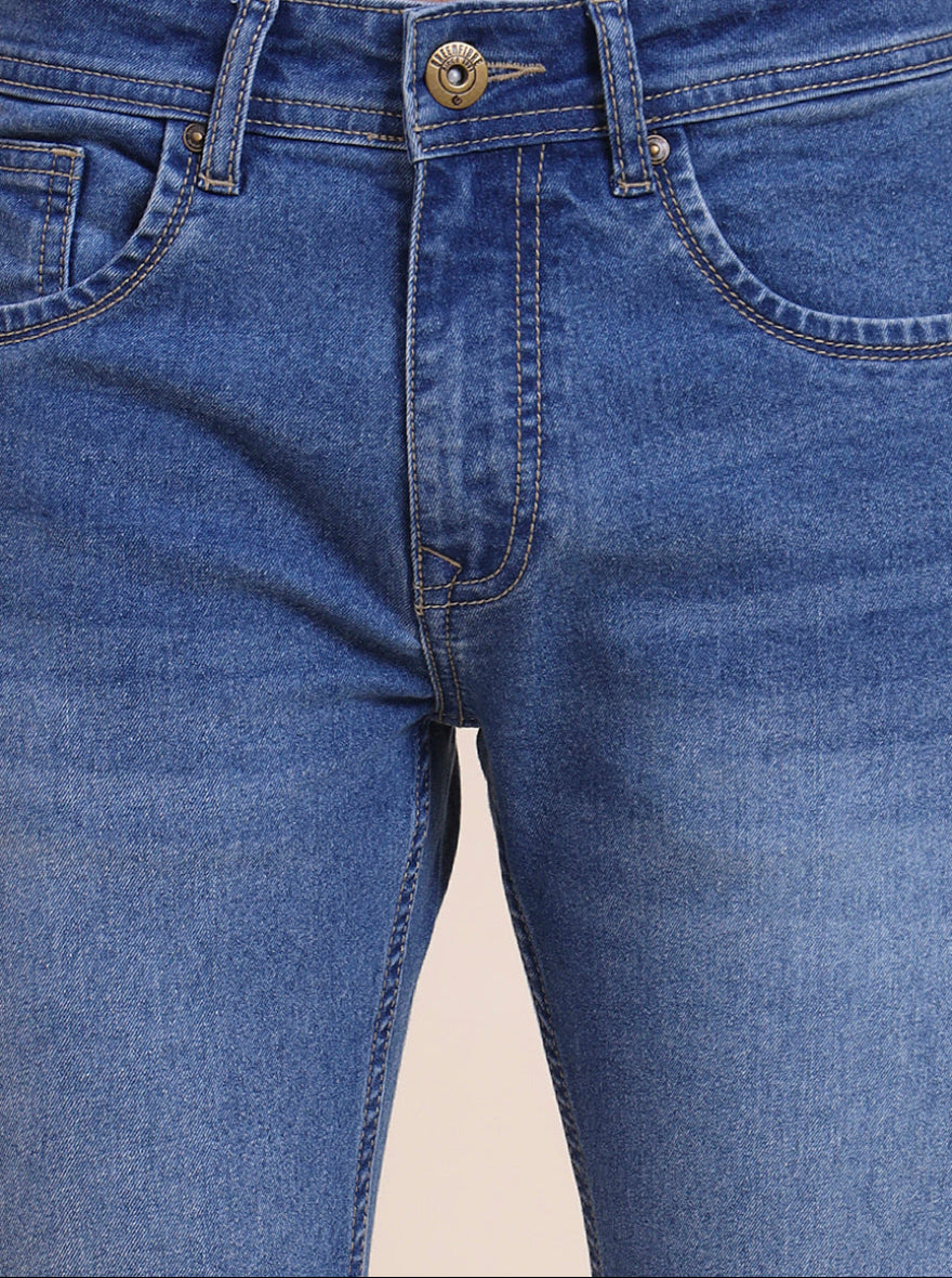 Light Blue Washed Narrow Fit Jeans | Greenfibre