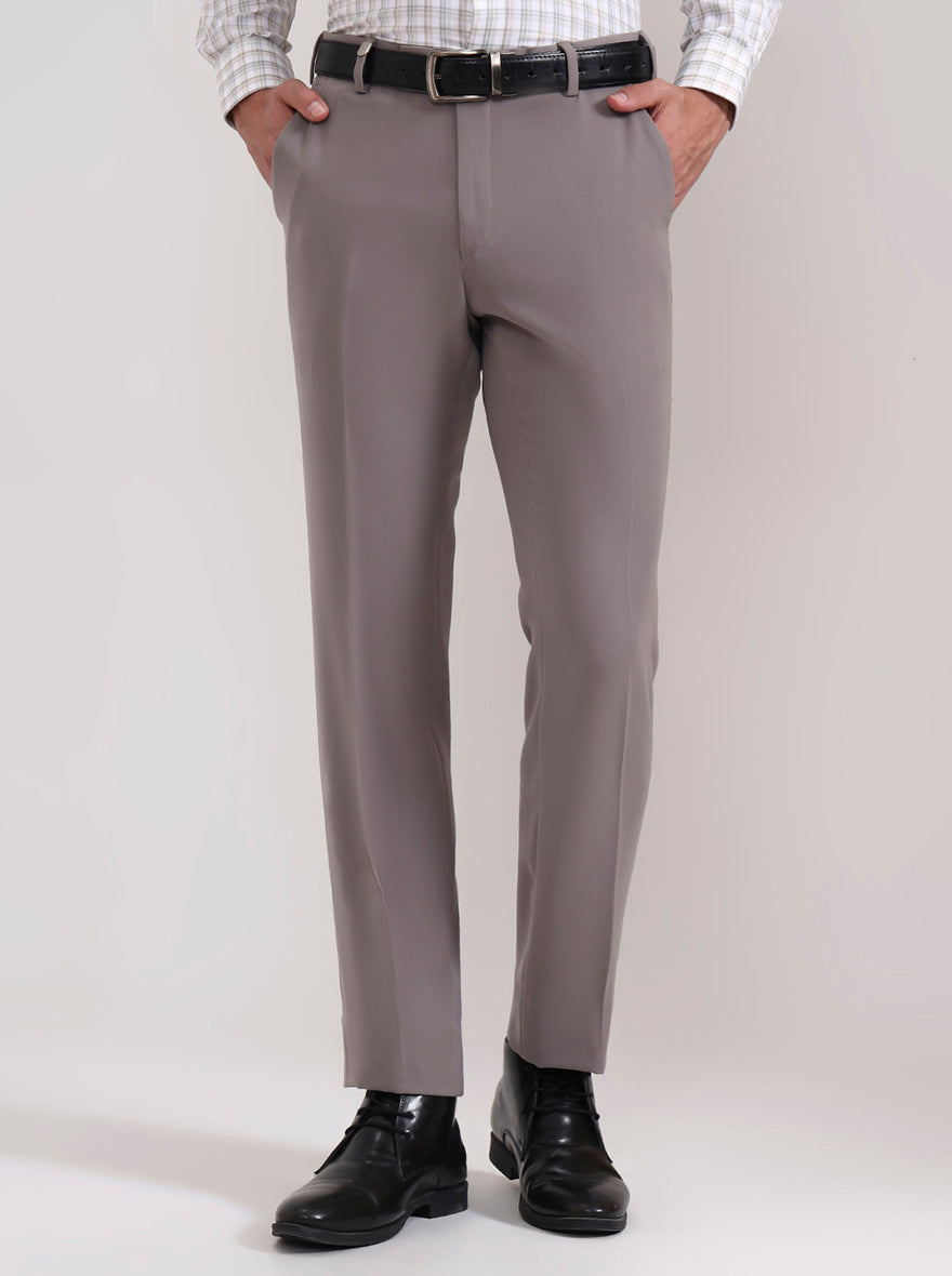 Dark Pista Solid Slim Fit Formal Trouser | Wyre