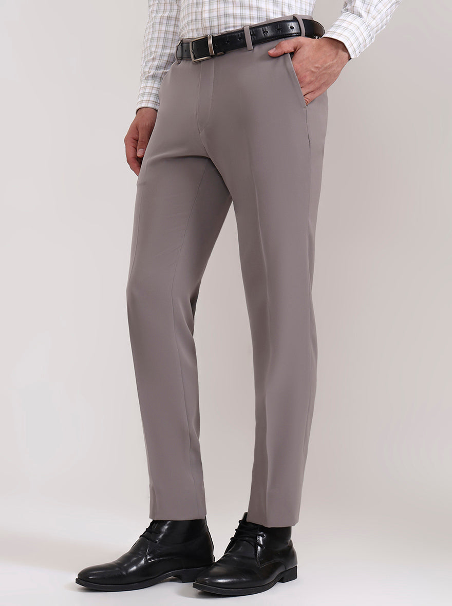 Dark Pista Solid Slim Fit Formal Trouser | Wyre