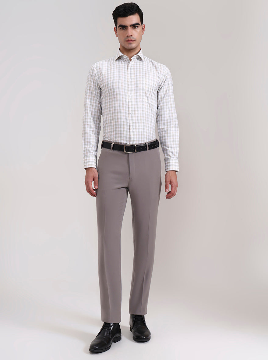 Dark Pista Solid Slim Fit Formal Trouser | Wyre
