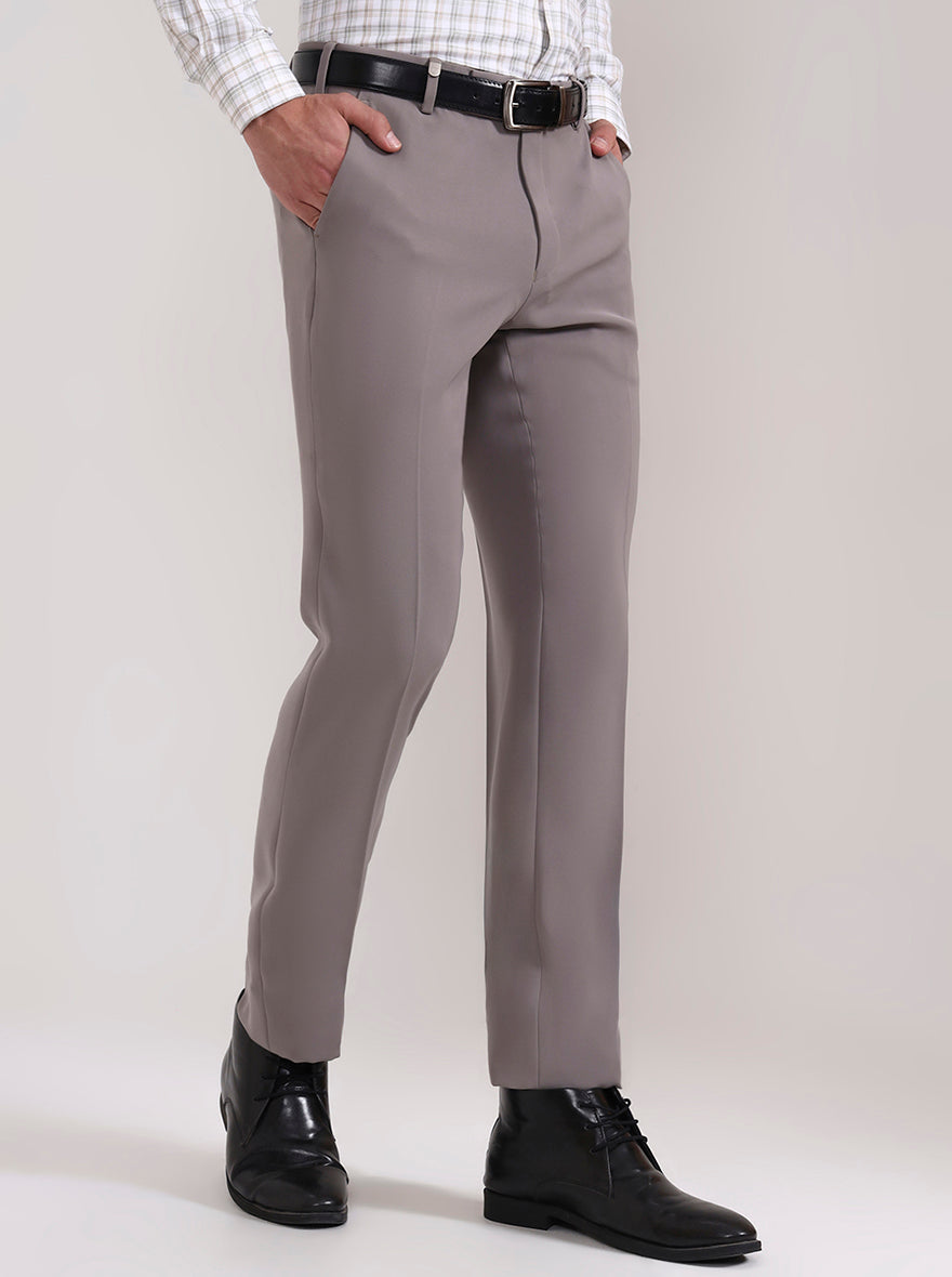 Dark Pista Solid Slim Fit Formal Trouser | Wyre