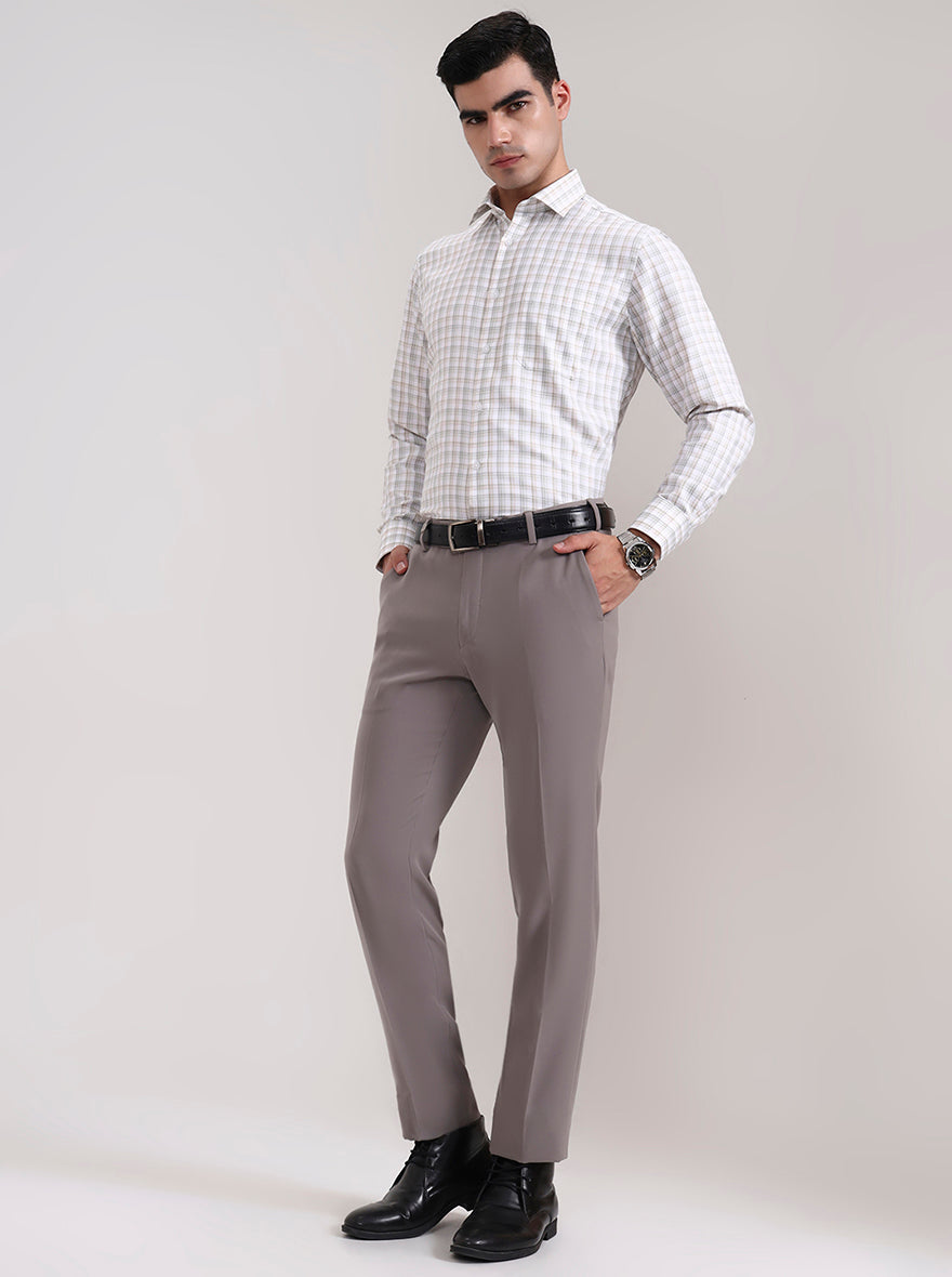 Dark Pista Solid Slim Fit Formal Trouser | Wyre