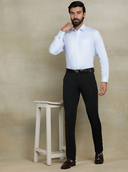 Sky Blue Solid Regular Fit Formal Shirt | JadeBlue