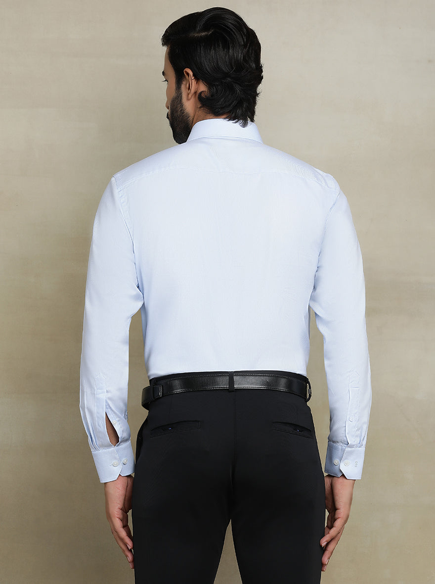 Sky Blue Solid Regular Fit Formal Shirt | JadeBlue