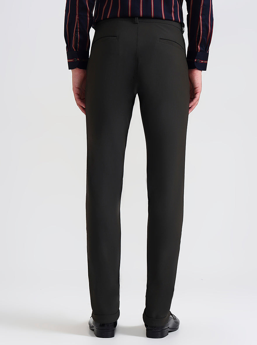 Olive Solid Slim Fit Club Wear Trouser | Wyre