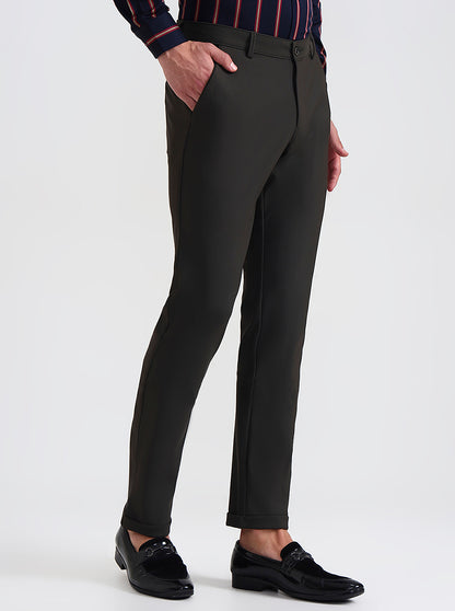 Olive Solid Slim Fit Club Wear Trouser | Wyre