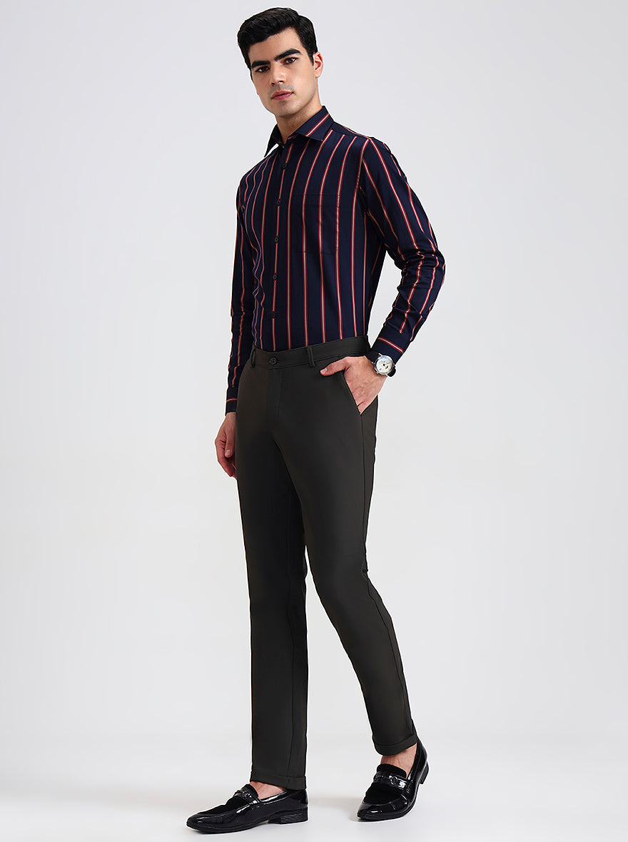 Olive Solid Slim Fit Club Wear Trouser | Wyre