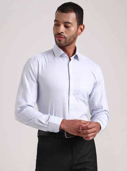Sky Blue Solid Regular Fit Formal Shirt | JadeBlue