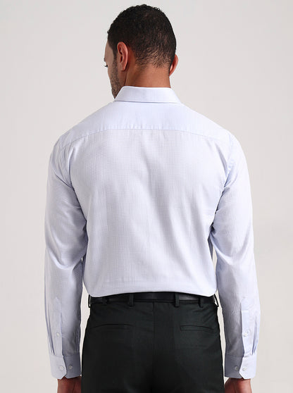 Sky Blue Solid Regular Fit Formal Shirt | JadeBlue