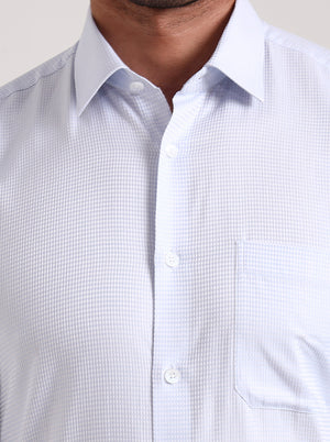 Sky Blue Solid Regular Fit Formal Shirt | JadeBlue