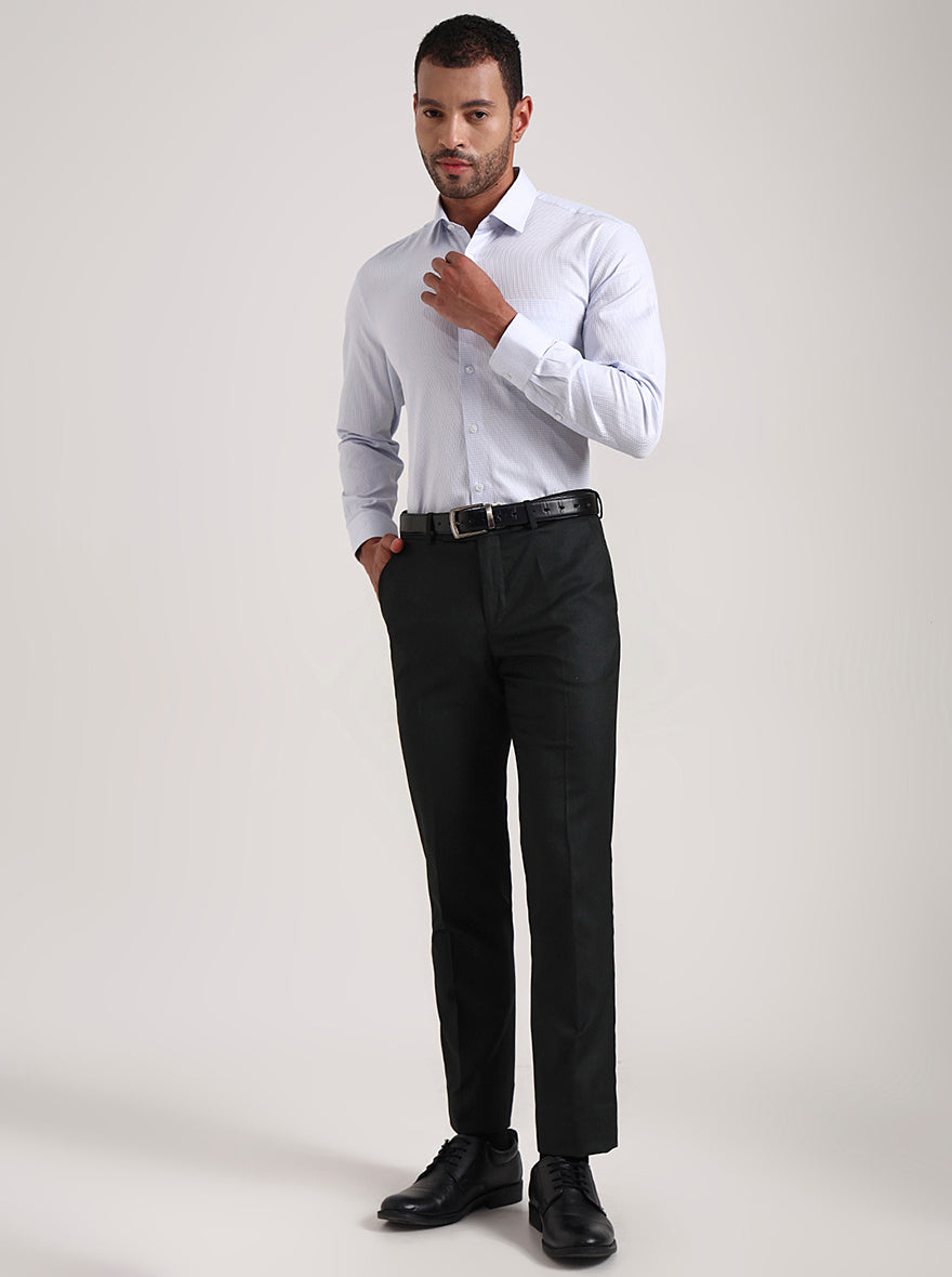Sky Blue Solid Regular Fit Formal Shirt | JadeBlue