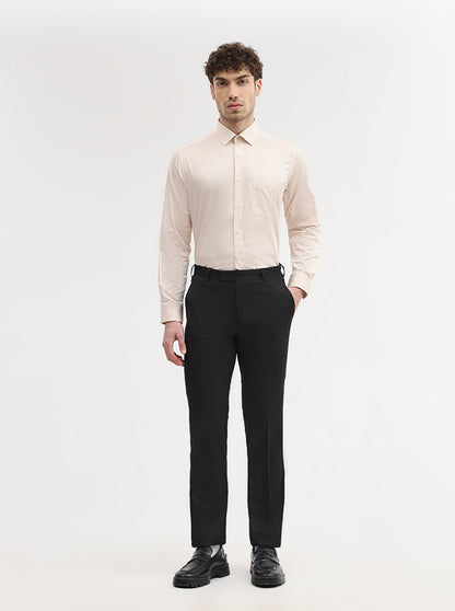 Black Solid Slim Fit Formal Trouser | JadeBlue Super Luxe