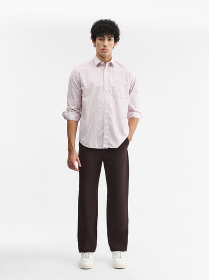 Pink Printed Smart Fit Semi Casual Shirt | Greenfibre