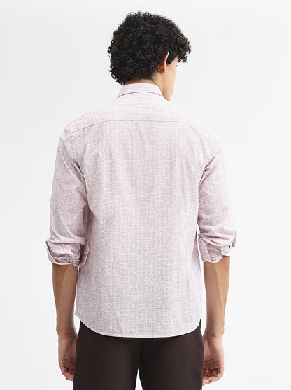 Pink Printed Smart Fit Semi Casual Shirt | Greenfibre
