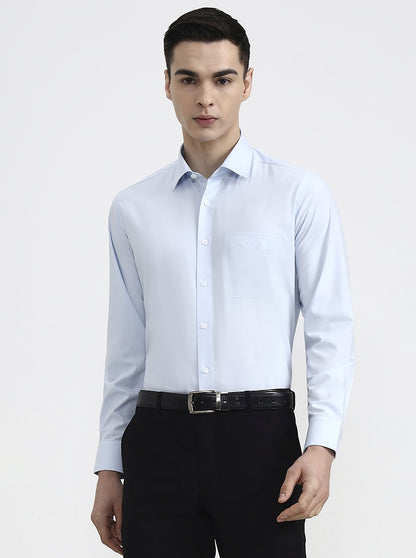 Light Blue Solid Regular Fit Formal Shirt | JadeBlue